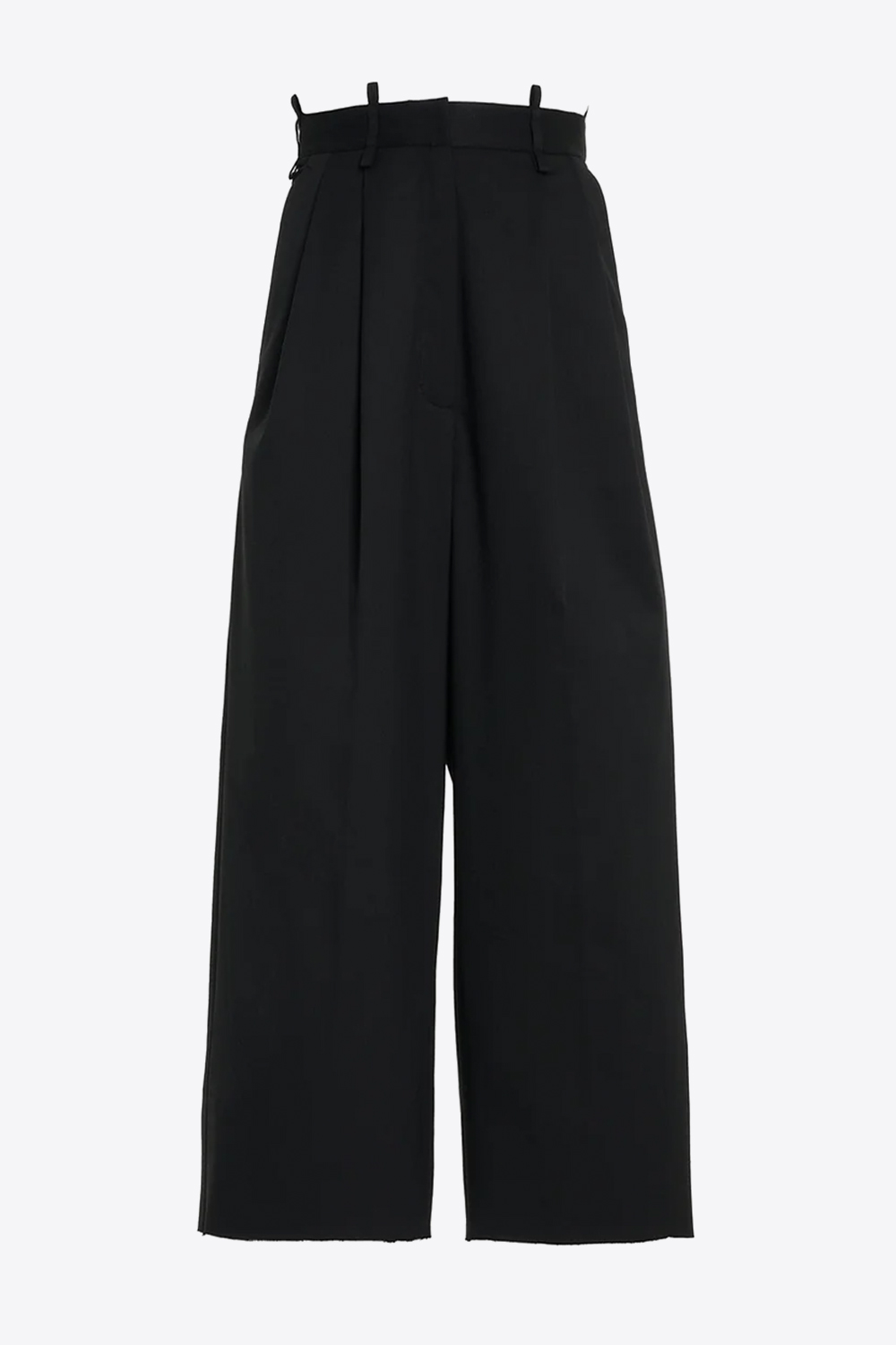 Produit Pantalon à pinces Rilkean Vautrait en laine noire. Vue face. 