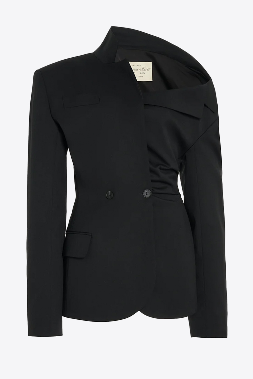 Produit Veste Blazer manches longues Anissa Vautrait en laine noire. 