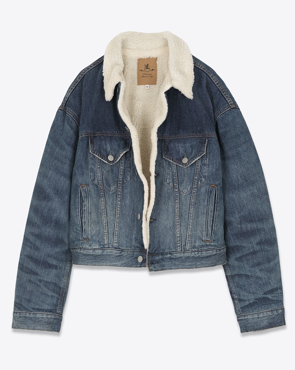 Produit Blouson en jean fourré Iris Trucker Denimist. Vue de face ouverte.