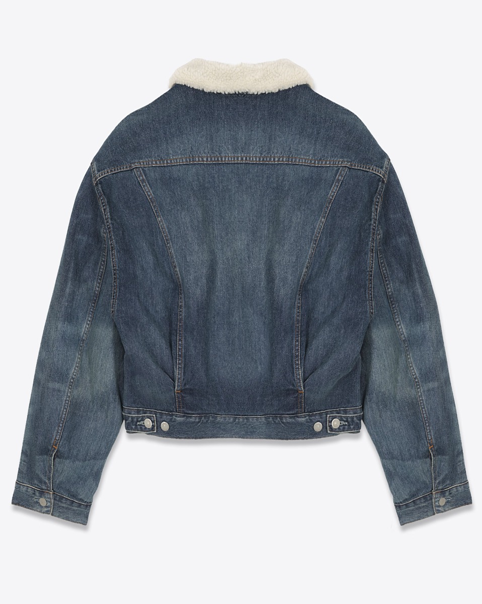 Blouson en jean fourr&eacute; Iris Trucker Denimist. Vue de dos.