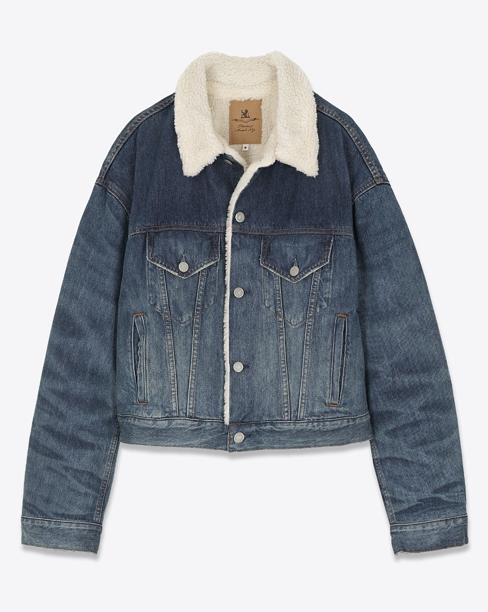 Produit Blouson en jean fourré Iris Trucker Denimist. Vue de face fermée.