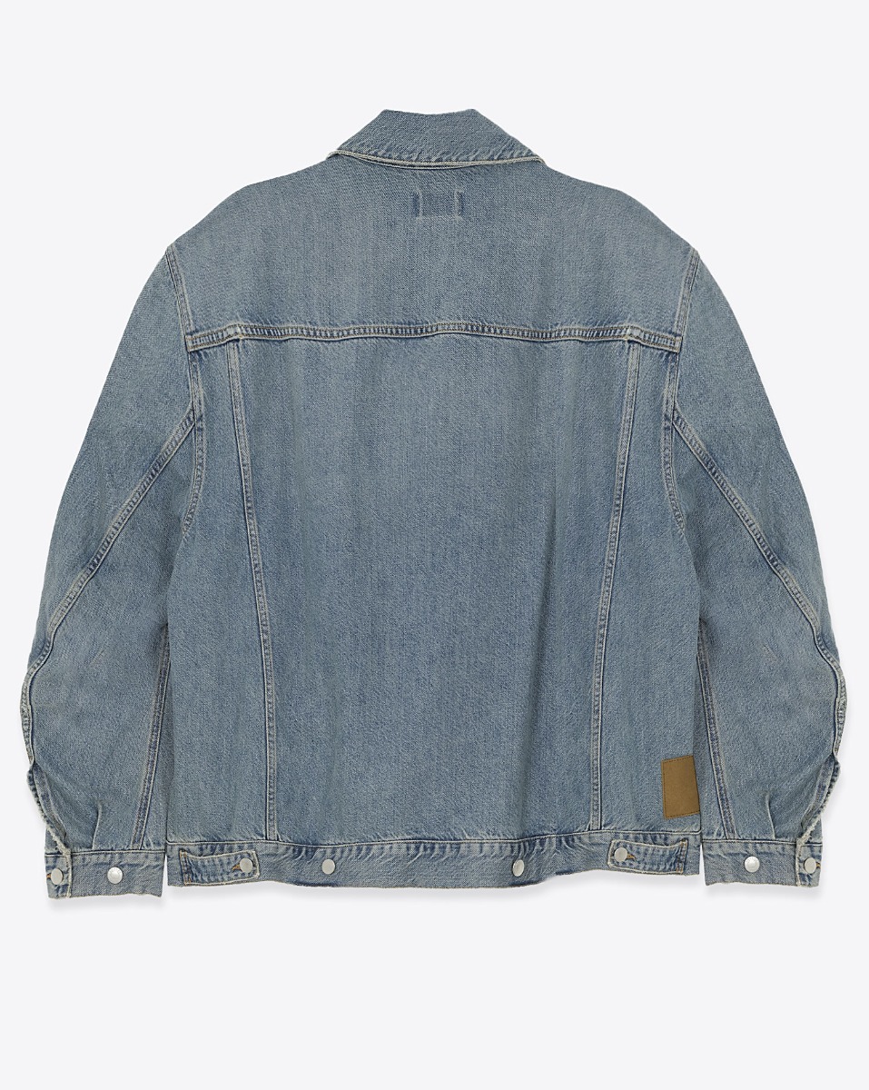 Blouson Janet Haikure en denim bleu Ionic Blue. Dos.