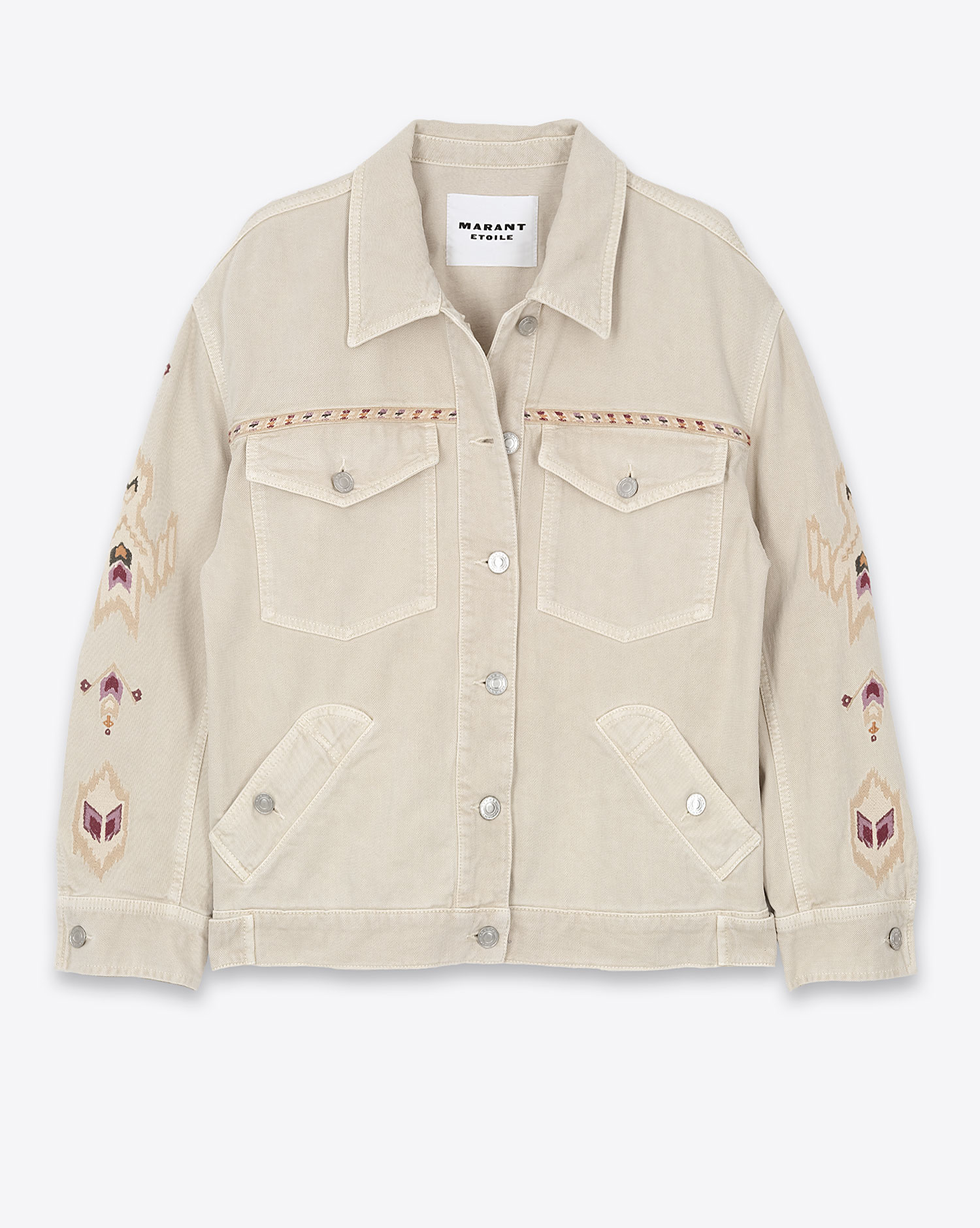 Produit Veste manches longues Manona Isabel Marant Etoile en denim écru. Vue face.  
