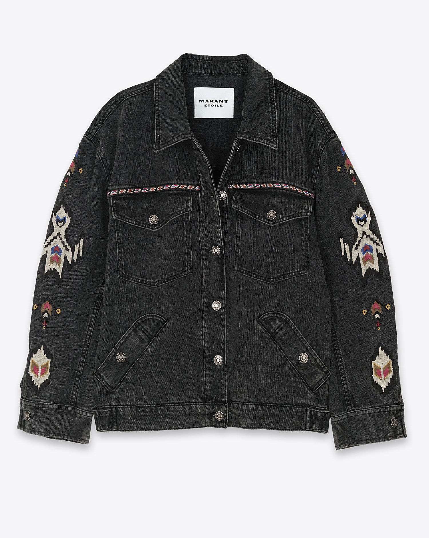 Produit Veste manches longues Manona Isabel Marant Etoile en denim gris foncé. Vue face.