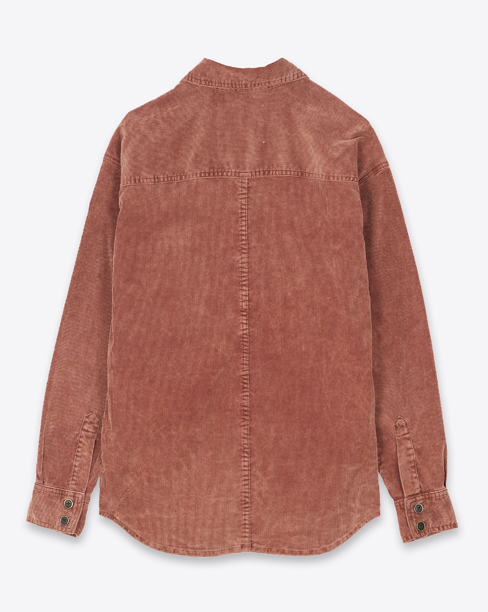 Veste chemise Oriana Isabel Marant Etoile en velours côtelé Rust. Vue de dos.