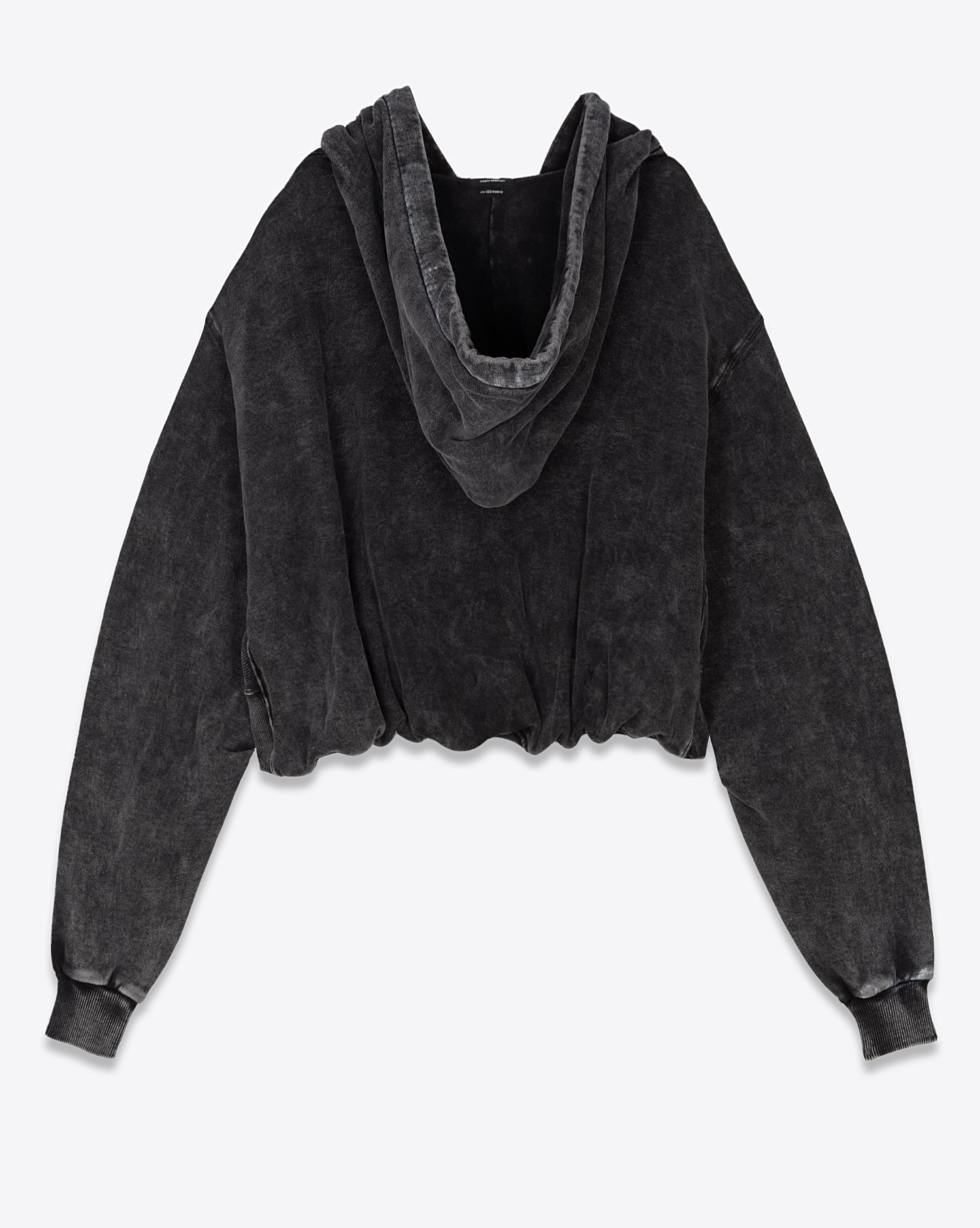 Veste sweat manches longues Balloon R13 en coton noir délavé. Vue dos. 