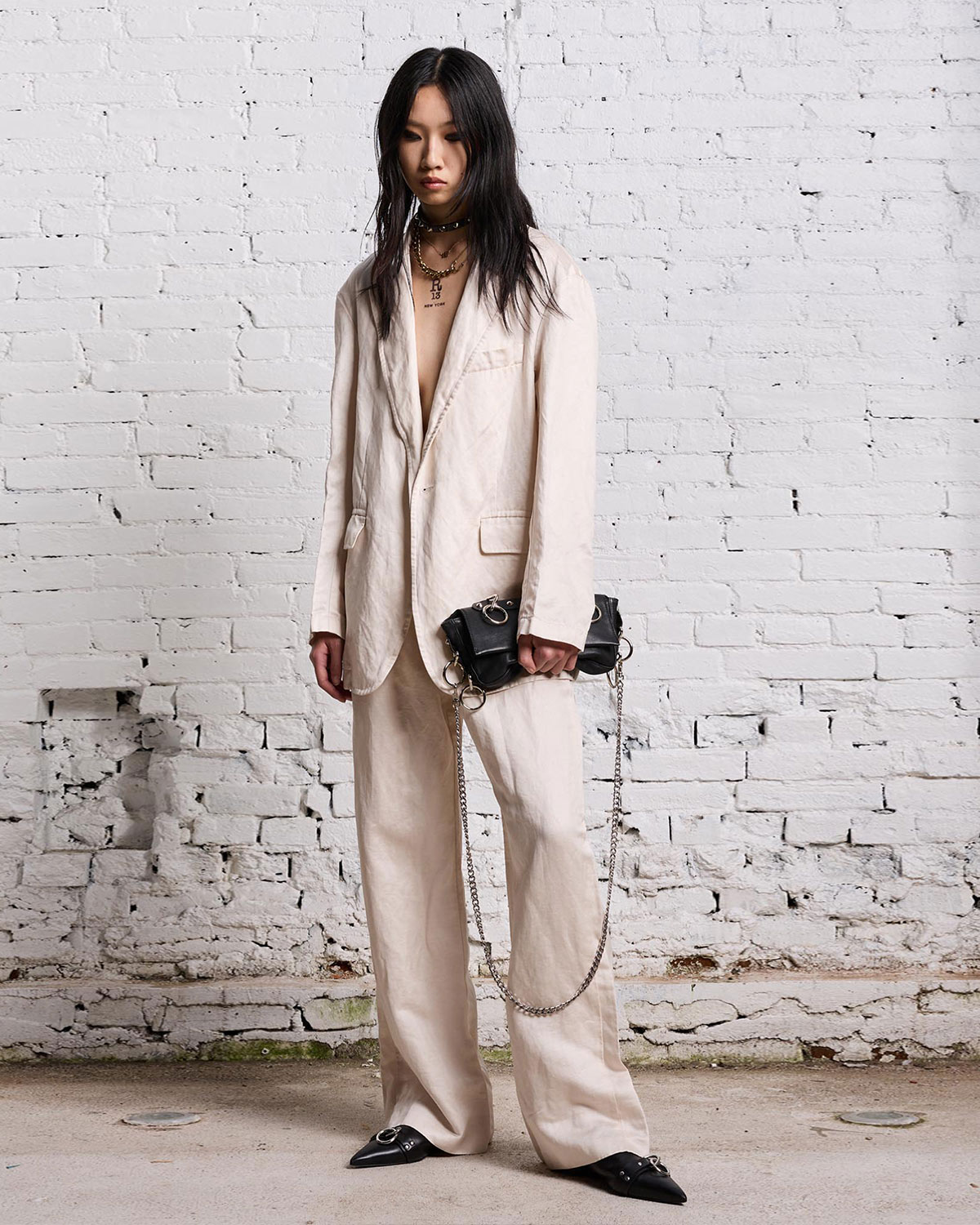 R13 Blazer Oversized Déchiré – Oyster R13 Blazer Oversized Déchiré – Oyster
