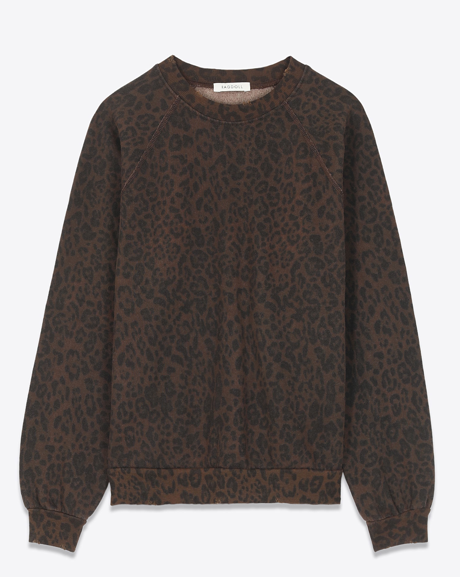 Sweat-shirt imprimé léopard marron Ragdoll LA