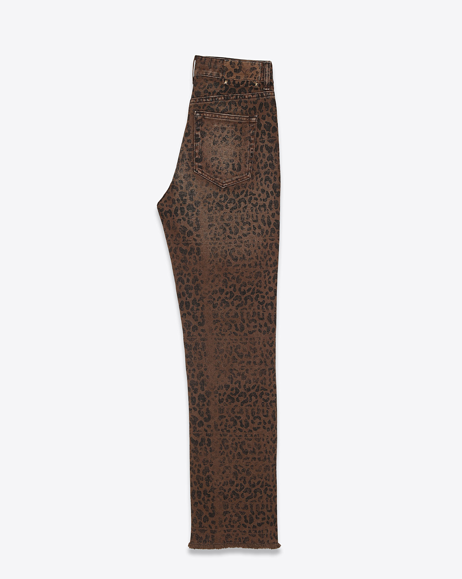 Golden Goose Pantalon W S Cropped Flare Leopard Tannin Noir 81325