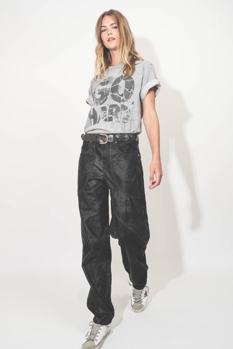 T-shirt Nike vintage Yekaterina Ivankova customis&eacute; en jersey gris chin&eacute;. Port&eacute; de face manches roulott&eacute;es. 