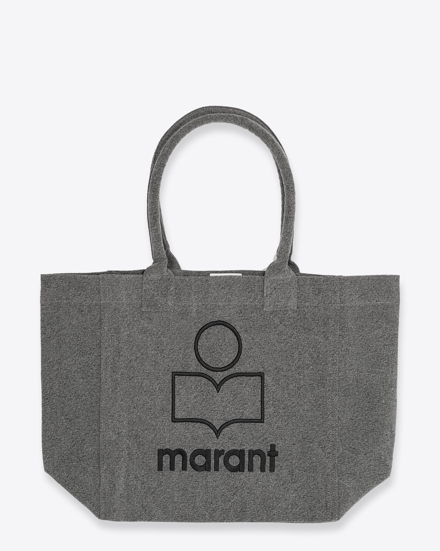 Produit Sac cabas Yenky Isabel Marant gris avec logo. Vue face. 