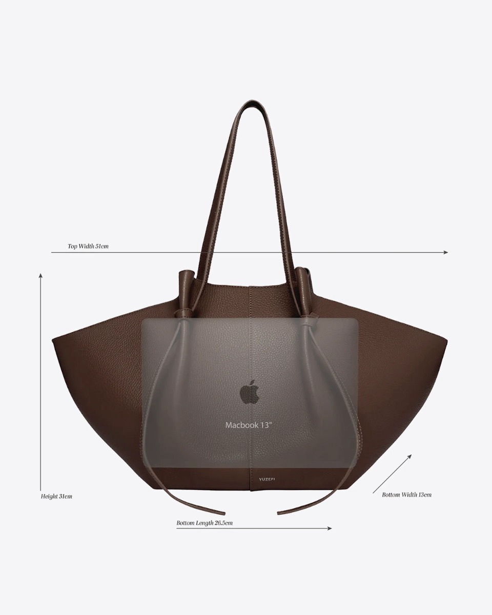 Contenance et mesures du sac panier Mochi large Yuzefi.